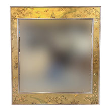 Load image into Gallery viewer, La Barge Square Eglomise Wall Mirror with Chinoiserie Natural Scene Mid Century