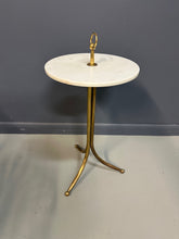 Load image into Gallery viewer, 1950s Italian Cesare Lacca Brass and Marble Drinks Table Mid Century