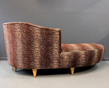 Load image into Gallery viewer, Curvaceous Chaise/ Sofa in the Style of Weiman in a Faux Snakeskin Mid Century