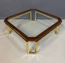 Load image into Gallery viewer, DIA Mahogany and Brass Square Coffee Table Milo Baughman Style Mid Century