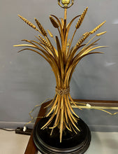 Load image into Gallery viewer, Large Pair of Mid-Century Italian Gilt Metal Sheaf of Wheat Table Lamps