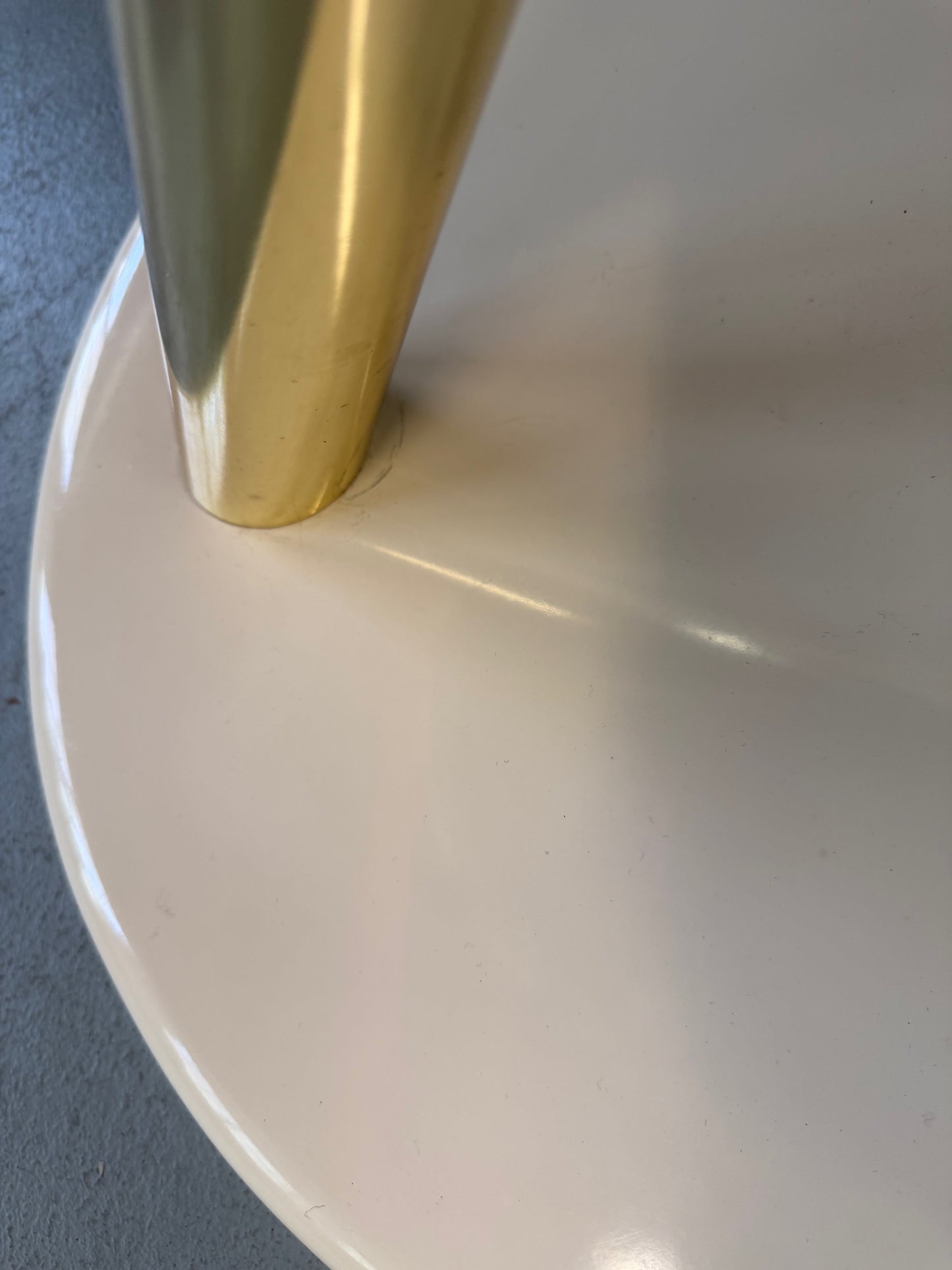 Pair of Casprini Italian Postmodern Side Tables in Brass, Grey Glass and Lacquer 1980s