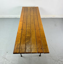 Load image into Gallery viewer, Arthur Umanoff Coffee/Cocktail Table with shelf and Drawer in Elm, Iron, & Cord