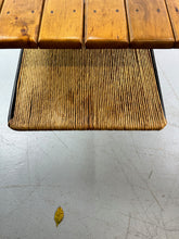 Load image into Gallery viewer, Arthur Umanoff Coffee/Cocktail Table with shelf and Drawer in Elm, Iron, & Cord
