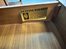 Load image into Gallery viewer, Pair of Heritage "Ming" Nightstands in Walnut with Brass Accents Mid Century