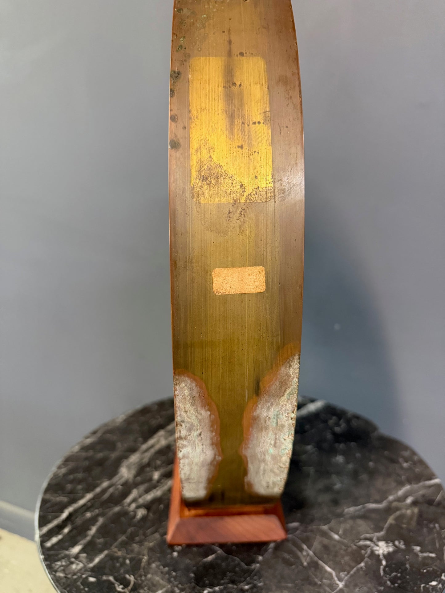 Ann Wiseman Kinetic Sand Fountain Sculpture in Walnut, Lucite, and Brass