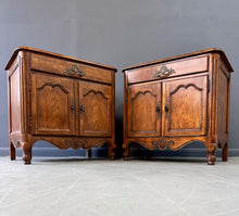 Load image into Gallery viewer, Baker Furniture French Provincial Oak Two Door Nightstands with One Drawer