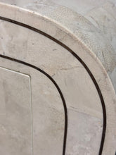 Load image into Gallery viewer, Maitland Smith 1980s Tessellated Stone Rounded Credenza with Brass Detailing