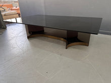 Load image into Gallery viewer, Alessandro Albrizzzi Smoked Glass and Patinated Brass with Lucite Coffee Table