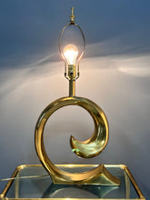 Load image into Gallery viewer, Erwin Lambeth Brass Pierre Cardin Logo Style Table Lamp