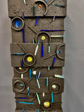 Load image into Gallery viewer, Louise Nevelson Inspired Lighted Sculptural Floor Lamp with Glass Inserts