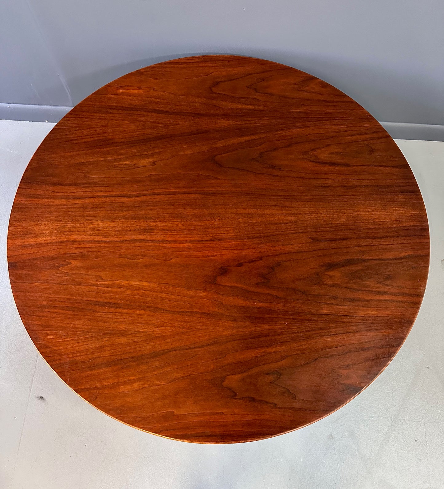 SOLD – Jens Risom Walnut Revolving Coffee Table on Splayed Walnut Legs Mid Century