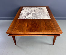 Load image into Gallery viewer, John Widdicomb Marble and Walnut Coffee Table Robsjohn Gibbings Style