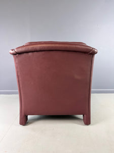 Jay Spectre Tycoon Leather Lounge Chair in Burgundy For Century
