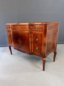 Italian Louis XVI Style with Intricate Marquetry Commode Imported by Slack & Rassnick