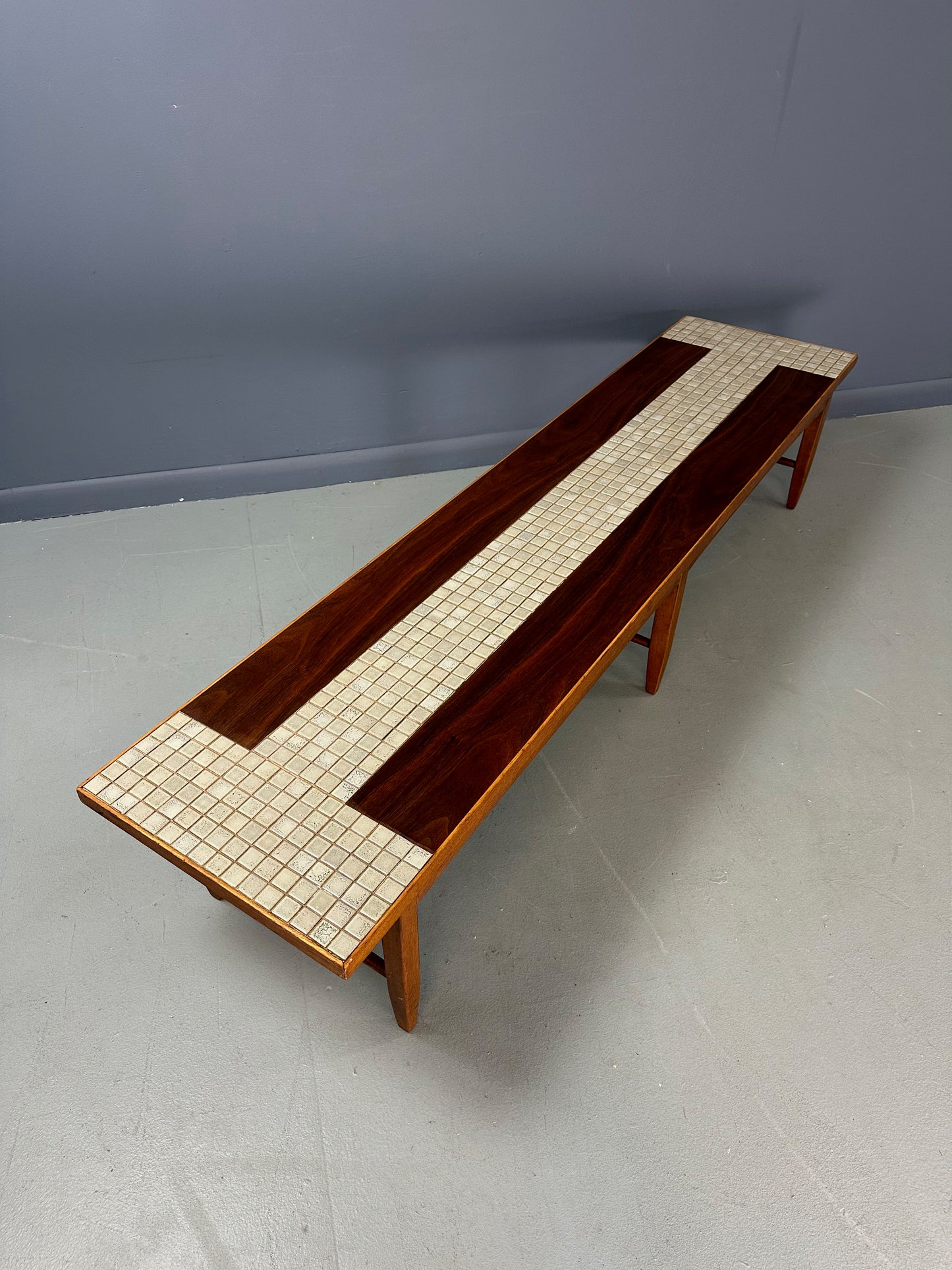 SOLD – 1970s Lane " Monte Carlo" Coffee Table with Inlaid Tile Design Mid Century
