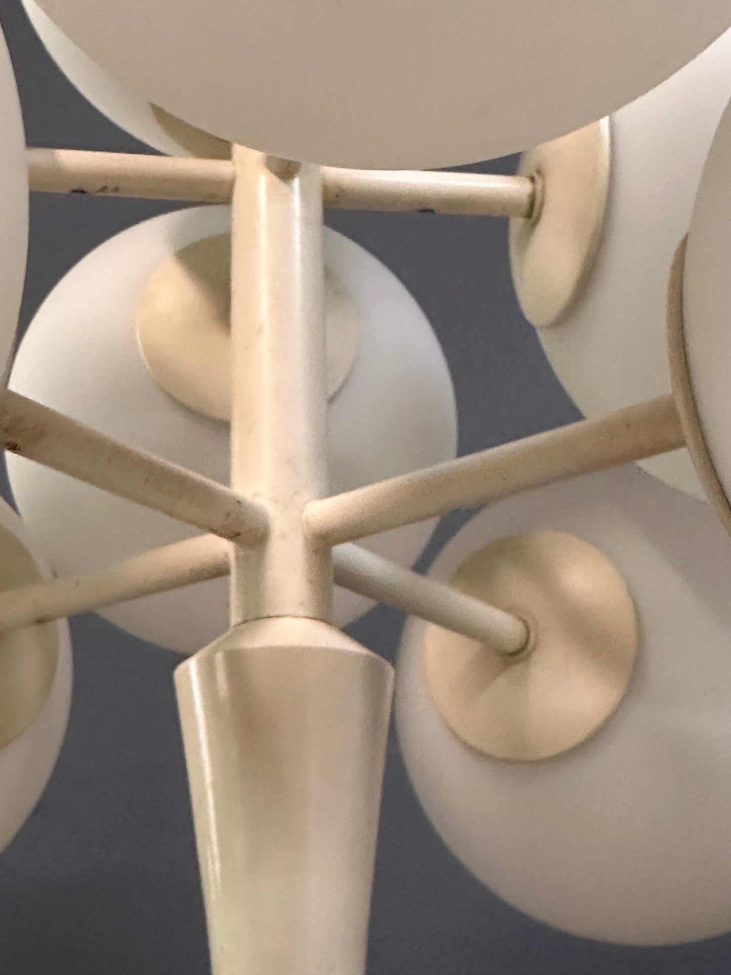 SOLD – Max Bill 9 White Opaline Globe Table Lamp Mid Century