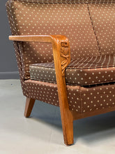 Load image into Gallery viewer, 1960s American Studio/Craft Oak Sofa with Thistle Carving Mid Century
