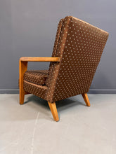 Load image into Gallery viewer, American Studio/Craft Oak Lounge Chair with Thistle Carving Mid Century