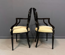 Load image into Gallery viewer, 1980s Pair of Century Furniture Chinoiserie Black Lacquer Armchairs