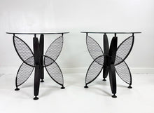 Load image into Gallery viewer, Pair of John Salterini Iron Butterfly Side Tables Mid Century