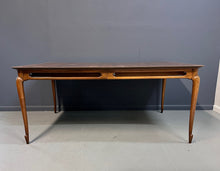 Load image into Gallery viewer, 1960s Mastercraft Attributed Walnut Dining Table with Burl Accents and Trim