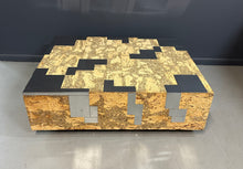 Load image into Gallery viewer, 1970s Paul Evans Style Cork and Stainless Steel Coffee Table on Plinth Base