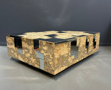 Load image into Gallery viewer, 1970s Paul Evans Style Cork and Stainless Steel Coffee Table on Plinth Base