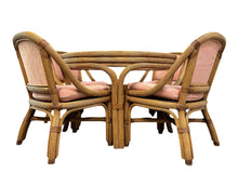 Load image into Gallery viewer, 1980s Pencil Reed and Leather Table And Four Chairs by Henry Link