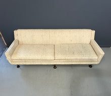 Load image into Gallery viewer, Early Milo Baughman Style Mid Century Large Sofa on Walnut Legs