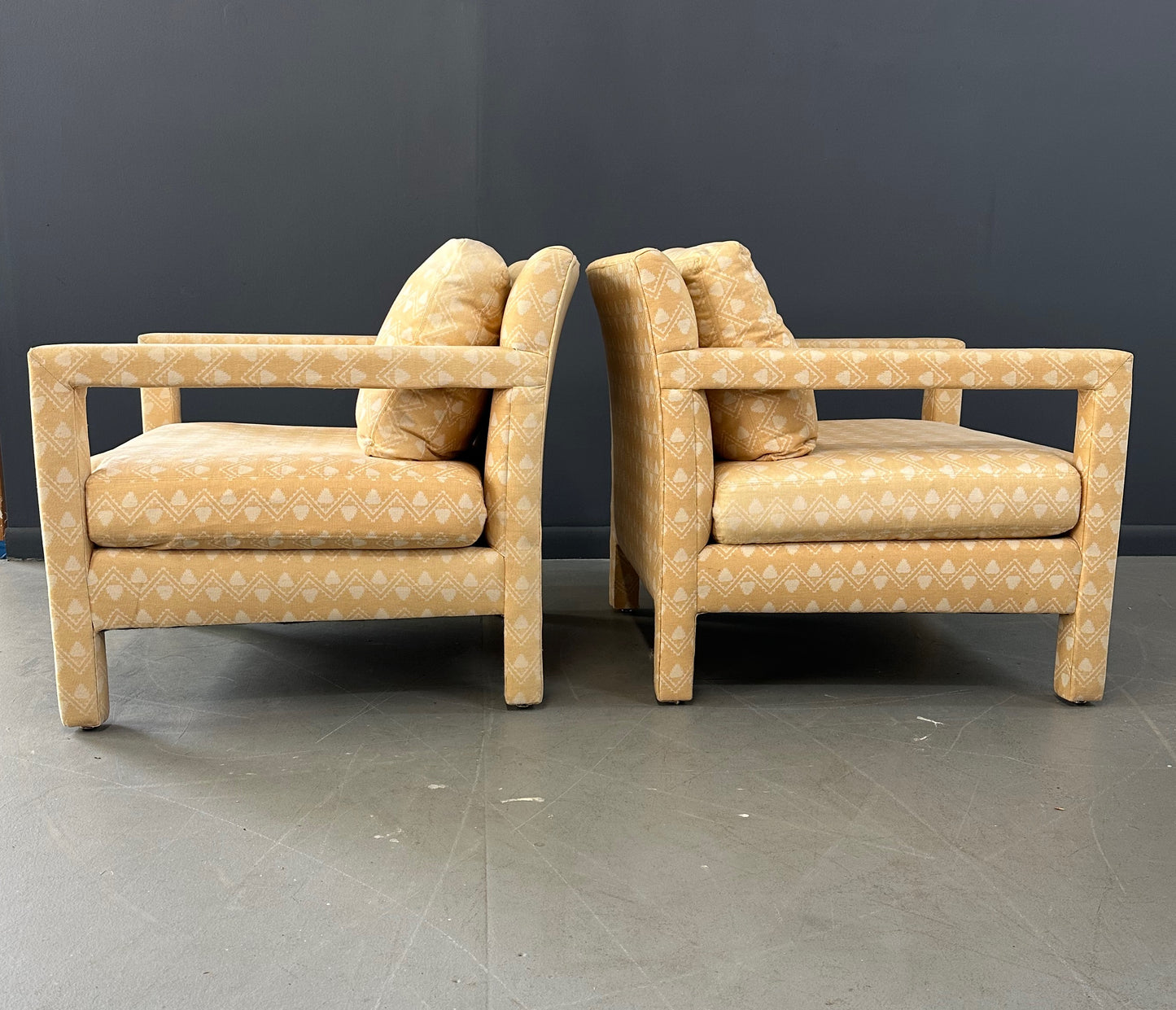 SOLD – Milo Baughman Style Pair of Parsons Chairs Mid Century