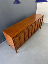 Load image into Gallery viewer, Thomasville Sculptural 'Arched' 9 Drawer Dresser Walnut, Olive Burl