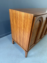 Load image into Gallery viewer, Thomasville Sculptural 'Arched' 9 Drawer Dresser Walnut, Olive Burl