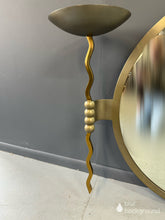 Load image into Gallery viewer, Brueton Large Postmodern 'Fist' Mirror Designed by Stanley Jay Friedman, Featuring Round Mirror with Sculptural Brass Candle Sconces