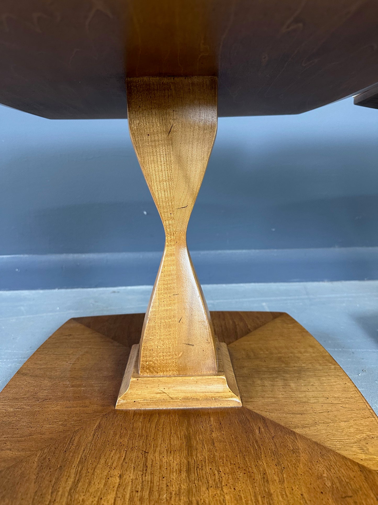 SOLD – Mid Century Drexel Travertine and Walnut Side Tables