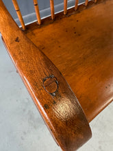 Load image into Gallery viewer, Antique Pine Rustic Spindle Back Long Deacon's Bench