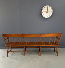 Load image into Gallery viewer, Antique Pine Rustic Spindle Back Long Deacon's Bench