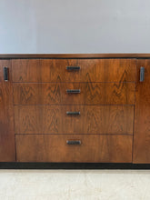 Load image into Gallery viewer, Mid Century Modern Founders Rosewood Credenza with Storage Drawers and Shelves – Vintage Sideboard for Office or Living Room