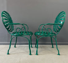 Load image into Gallery viewer, Set of Six 1940s Iron & Steel Garden Patio Bistro Cafe Chairs by Francois Carré