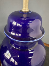 Load image into Gallery viewer, 1970s CN Burman Cobalt Blue Ceramic Ginger Jar Table Lamps – Pair
