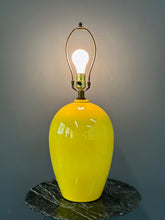 Load image into Gallery viewer, 1970s Haeger Yellow Ceramic Table Lamp – Large Mid-Century Modern Accent Lighting, Bold Intense Yellow Glaze, Iconic Vintage Design Statement