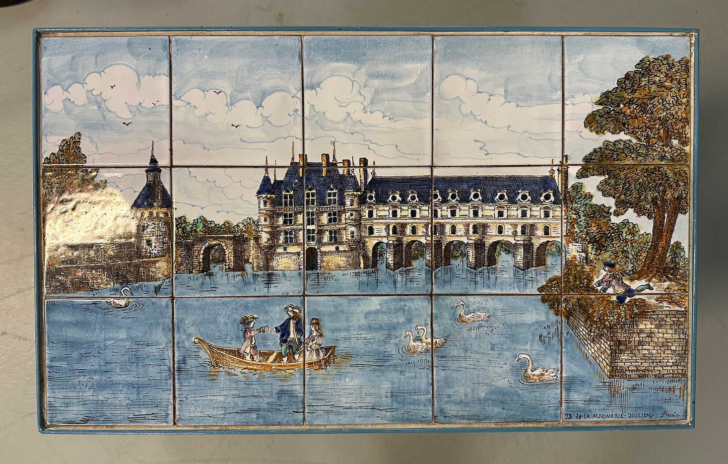 SOLD – Pair of JB de La Morinerie Jullien - Paris Tile Top Iron Tables