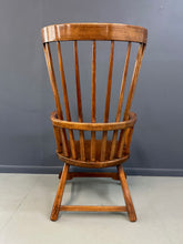 Load image into Gallery viewer, Grand Windsor chair designed by Herman de Vries for The Sikes Company, featuring curved crest rail, vertical spindle back, and contoured wooden seat