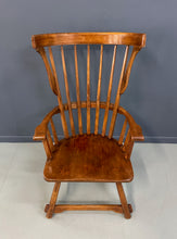 Load image into Gallery viewer, Grand Windsor chair designed by Herman de Vries for The Sikes Company, featuring curved crest rail, vertical spindle back, and contoured wooden seat