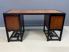 Load image into Gallery viewer, Drexel Heritage "Tai Ming" Burl and Mahogany Desk Mid Century