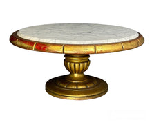 Load image into Gallery viewer, Hollywood Regency Round Cocktail Table in Gold & Marble in Style of James Mont