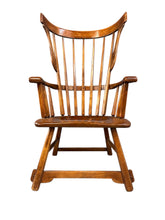 Load image into Gallery viewer, Grand Windsor chair designed by Herman de Vries for The Sikes Company, featuring curved crest rail, vertical spindle back, and contoured wooden seat