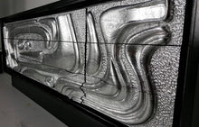 Load image into Gallery viewer, Sculptural Ebonized Credenza with Silver Leafed Front