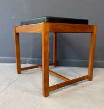 Load image into Gallery viewer, 1960s Danish Teak Black Vinyl Teak Flip-Top Stool by Erik Buch