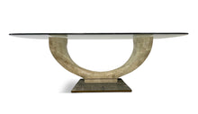Load image into Gallery viewer, Maitland Smith Tessellated Fossil Stone and Brass Coffee Table Mid Century